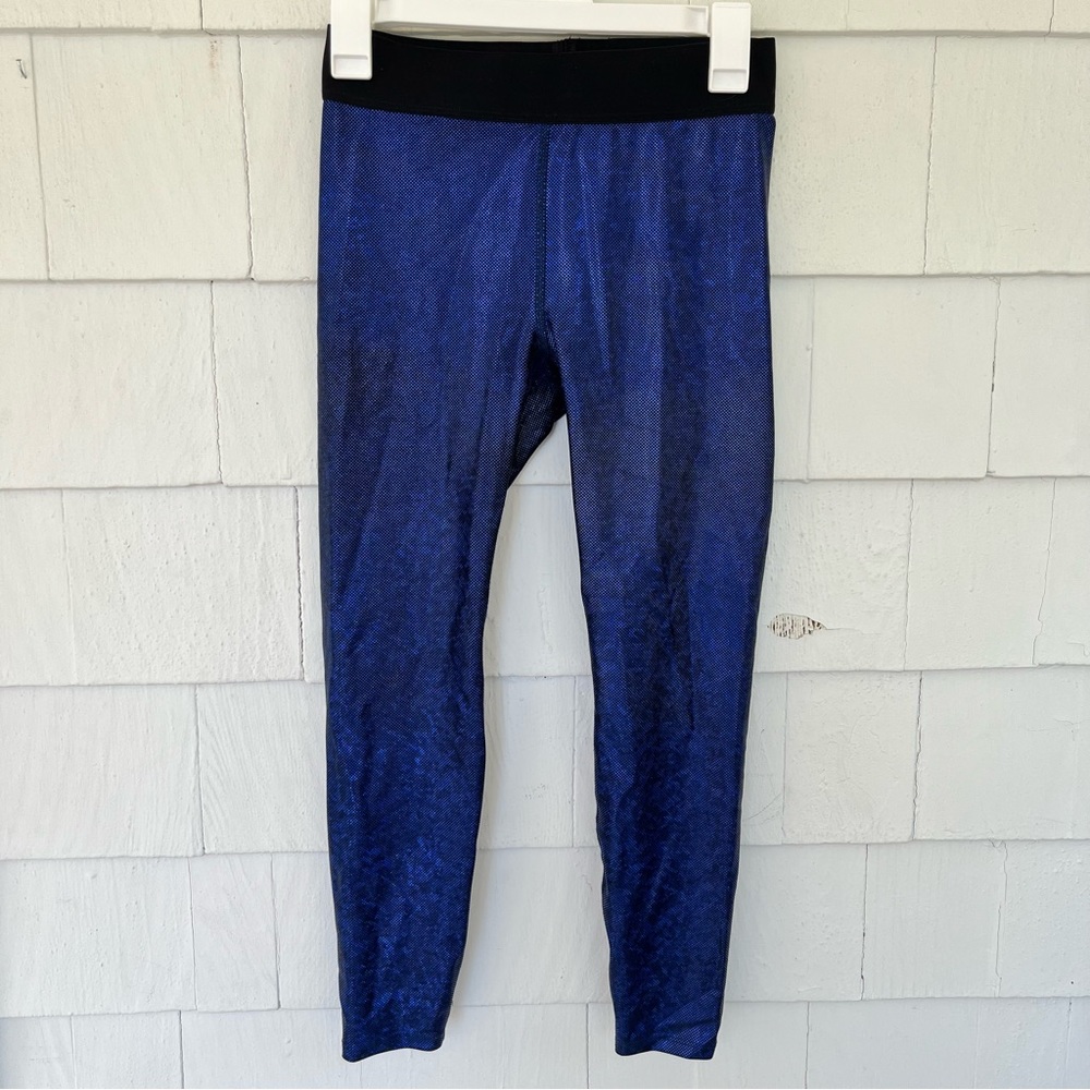 Heroine Sport Blue Metallic Sparkle Leggings size Medium